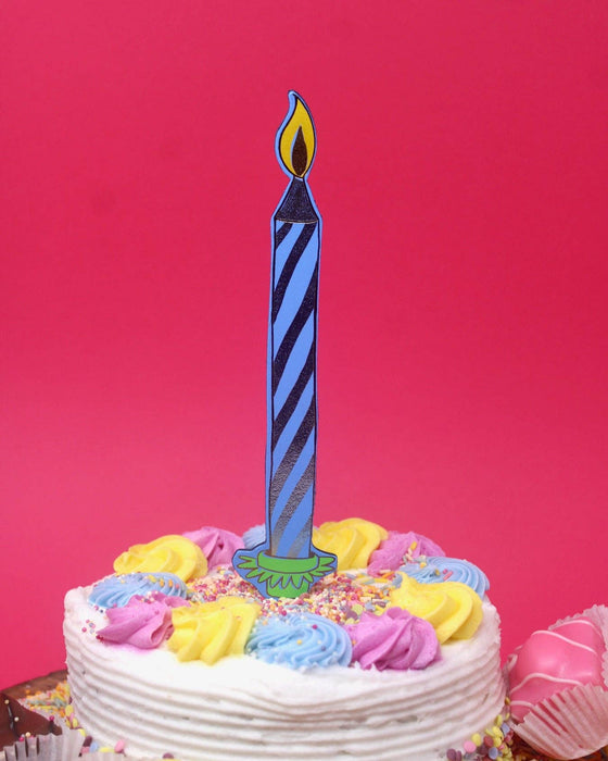 Birthday Candle Bookmark: Cornflower