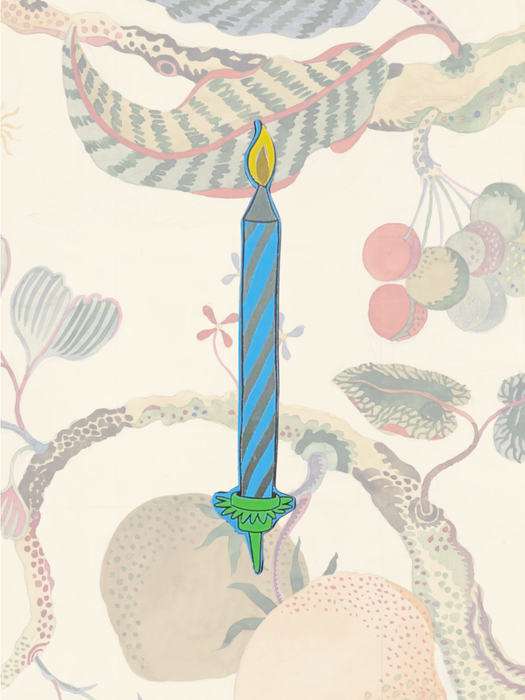 Birthday Candle Bookmark: Cornflower