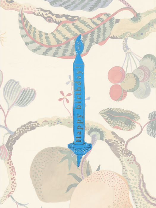 Birthday Candle Bookmark: Cornflower